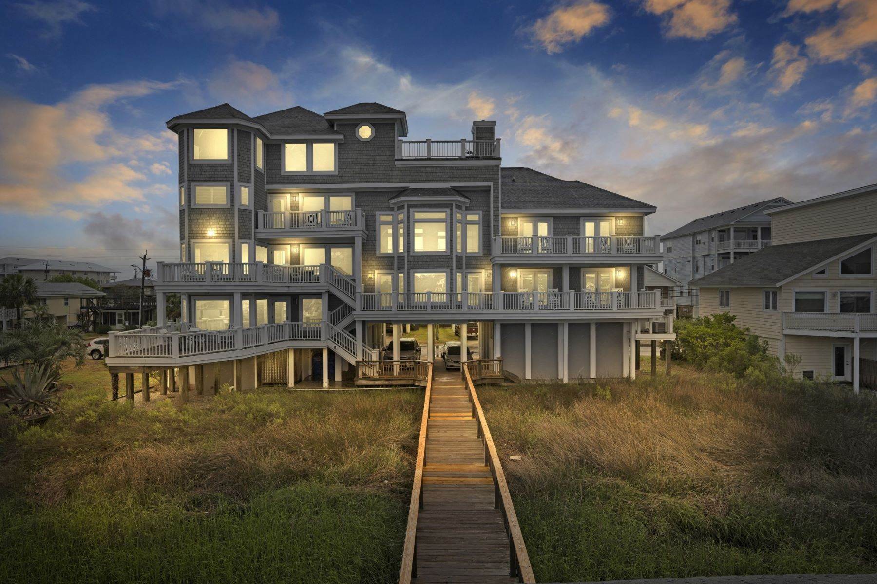 Single Family Homes for Sale at Magnificent Waterfront Island Home 1107 Canal Drive Carolina Beach, North Carolina 28428 United States